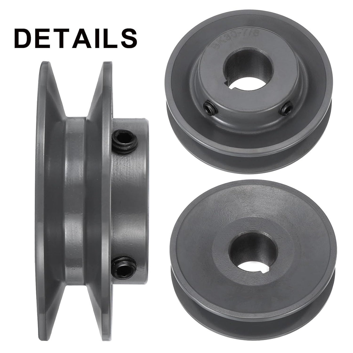 uxcell BK30-7/8 V-Belt Sheave 7/8" Bore, 3.15" OD, Single Groove Web Sheave