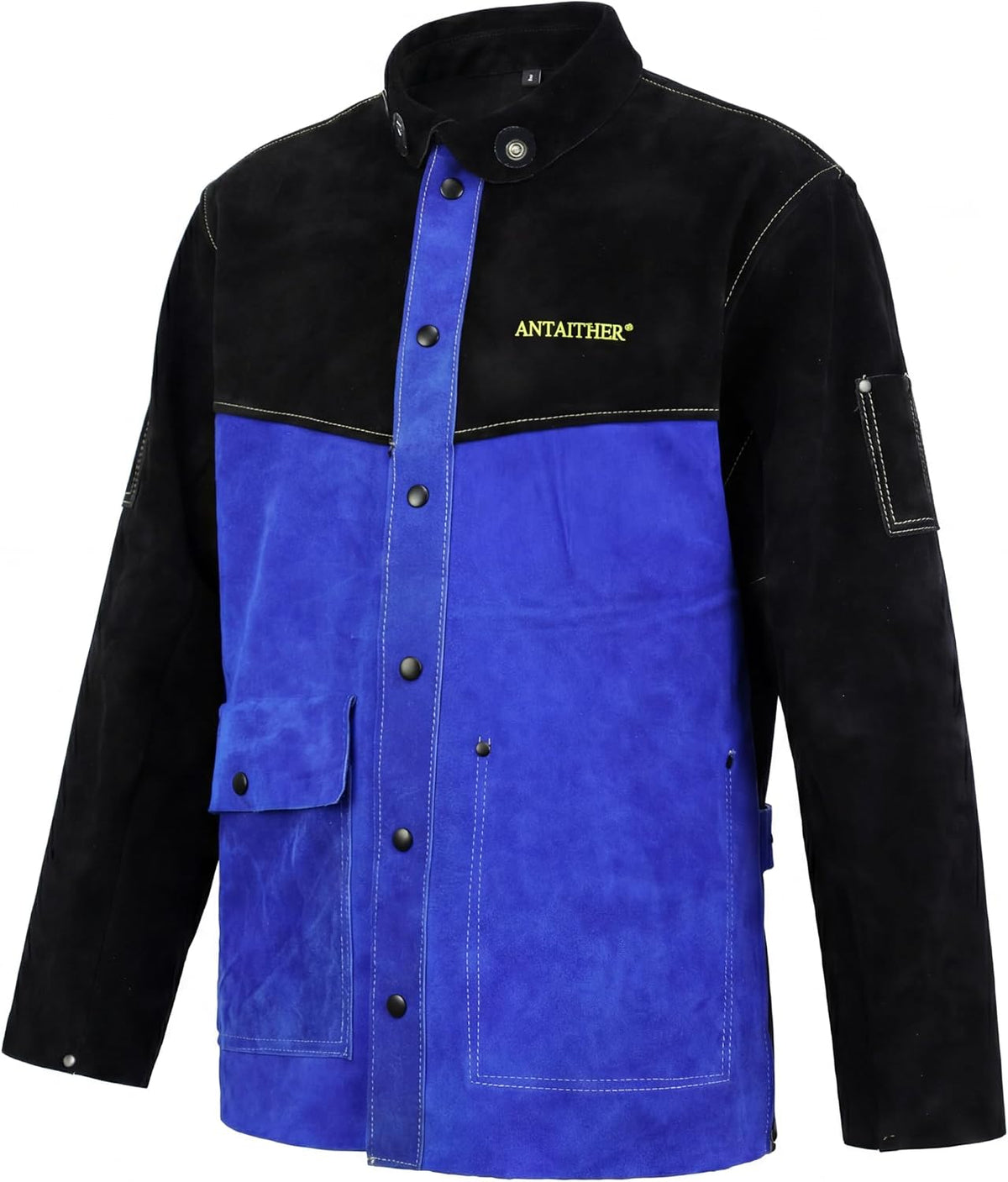 Leather Welding Jacket Heat Flame Resistant Coat | Split Leather Apparel Shielding Against Sparks For Heavy-Duty Safety