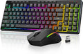 S156 Wireless Keyboard and Mouse with Tri-Mode, Mechanical Feel Keyboard and 4800 DPI 61G Ultra-Light Gaming Mouse