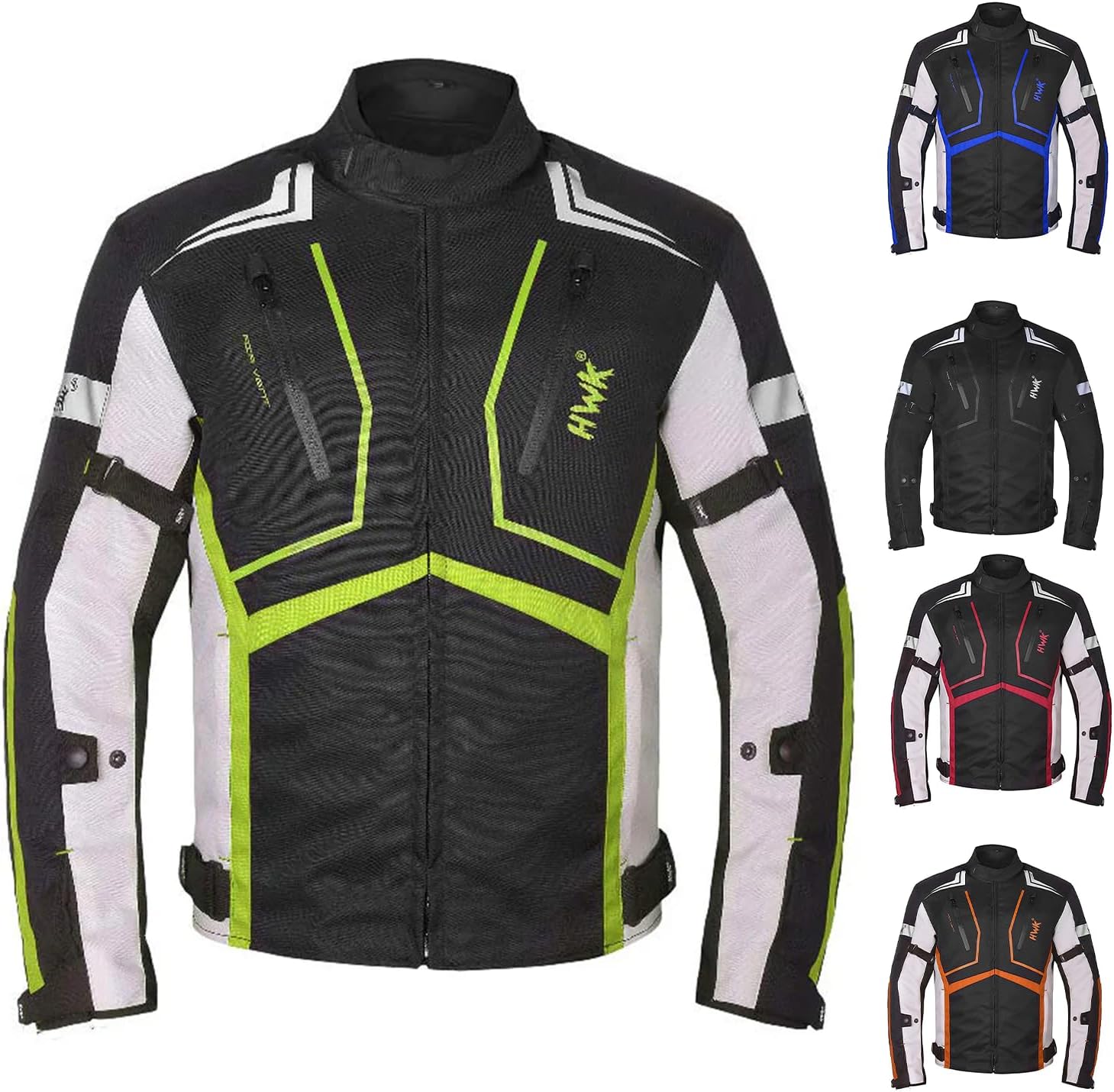HWK Scorpion Motorcycle Jacket for Men & Women, Motorcycle Gear with Body Armor Foam Padding and Breathable Cordura