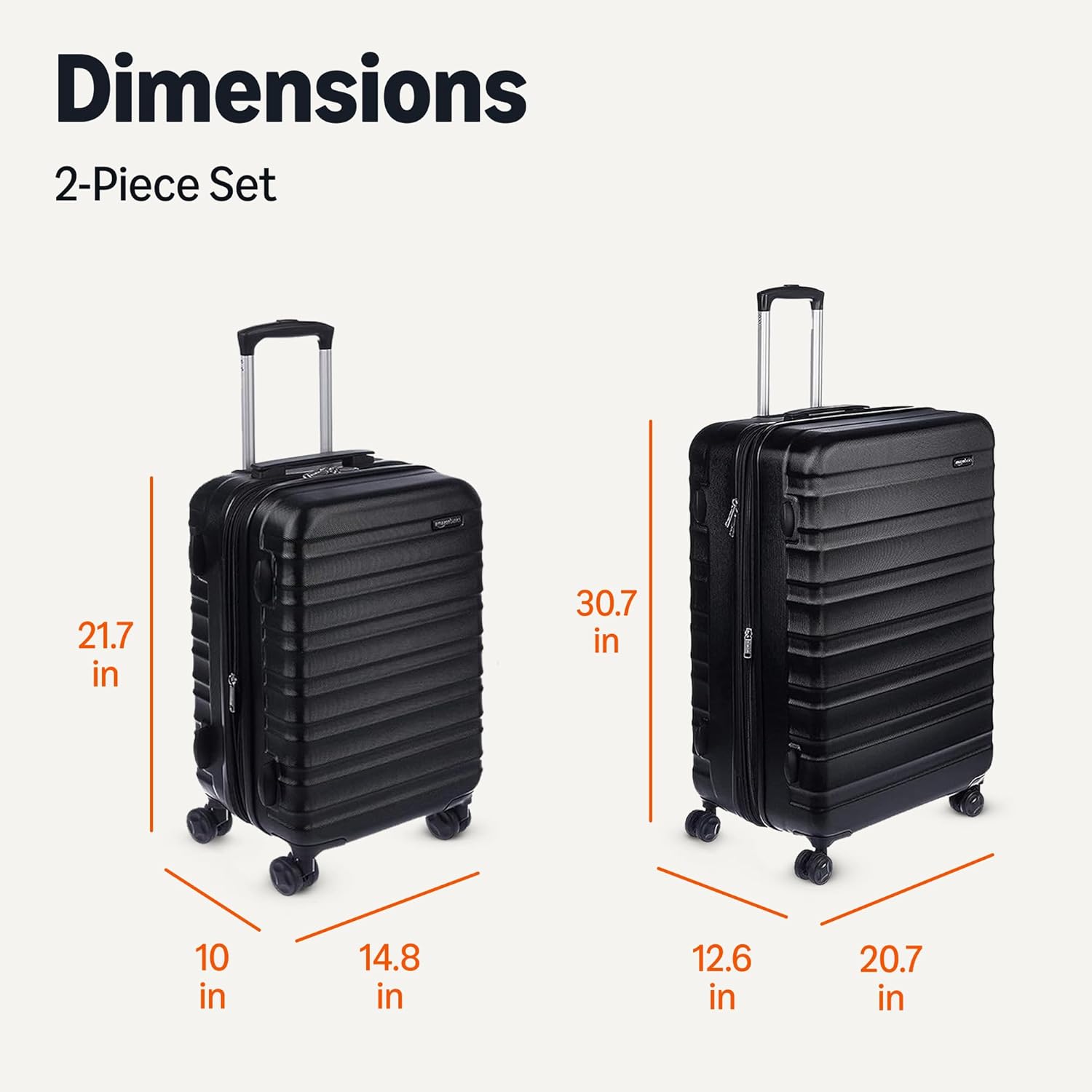 2-Piece Hardside Luggage Set (21" Carry-on, 30"), Expandable Suitcases with Spinner Wheels, Scratch-Resistant