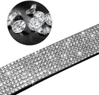 Rhinestone Dog Collar, Cute Dazzling Sparkling Soft Suede Leather Adjustable Pet Dog Cat Collar Crystal Diamond for
