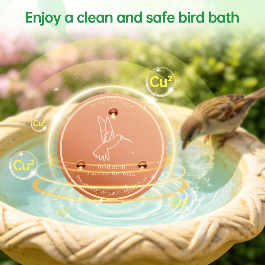 2 Pack Copper Disc for Bird Bath, 4 Inch Round Purification Disk