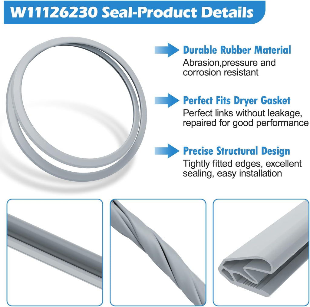 W11126230 Dryer Door Glass Seal Gasket for Whirlpool Door Seal Replacement