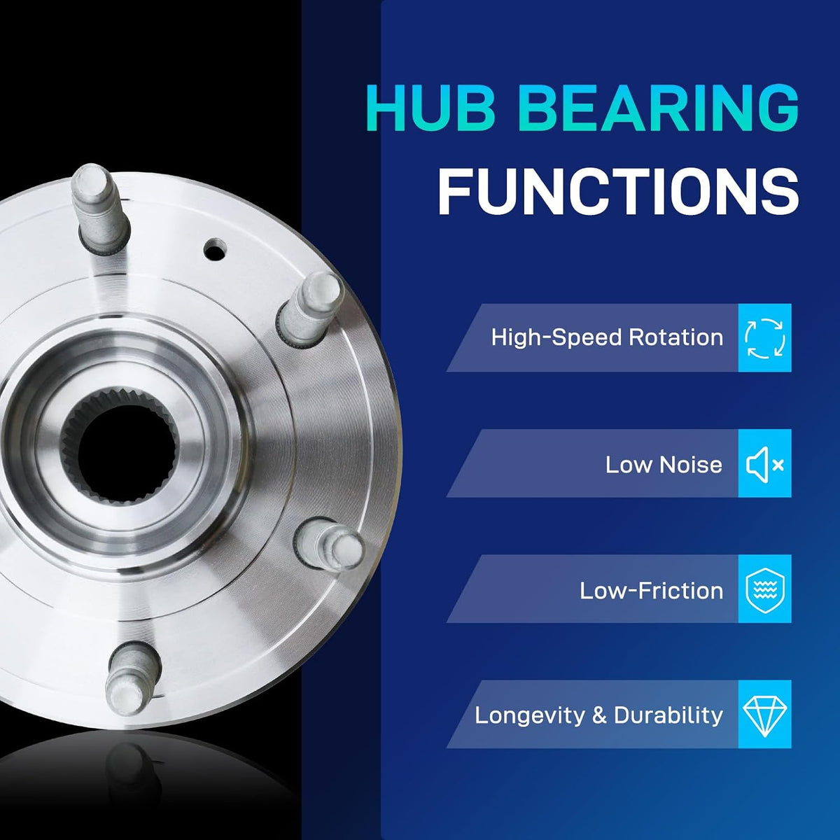 515096 Front 4WD Wheel Bearing Hub Assembly for 07-13 Silverado Sierra 1500