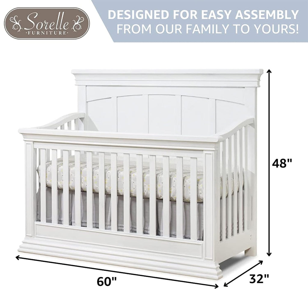 Furniture Modesto Classic 4-in-1 Convertible Crib, Wooden Baby Bed, Non-Toxic Finish, Toddler Bed, Daybed & Full-Size