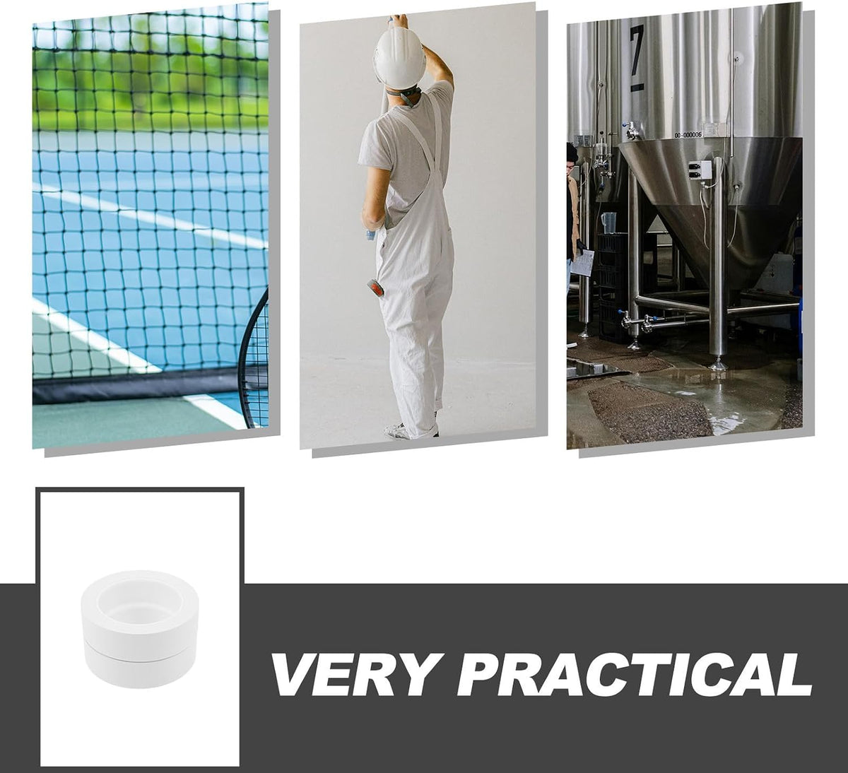 PVC Adhesive White Warning Tape Floor Marking Tape 2 Rolls