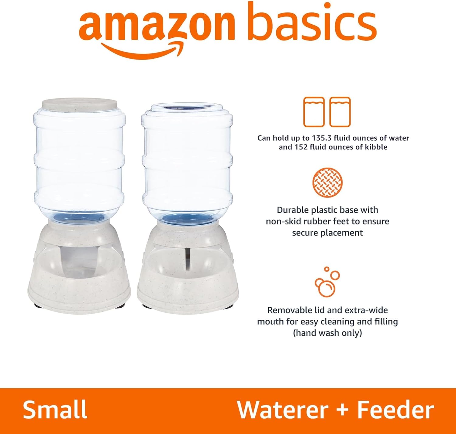 Automatic Pet Water Dispenser and Gravity Food Feeder Set for Cat and Dog, Easy to Clean, 6-Pound Food Capacity