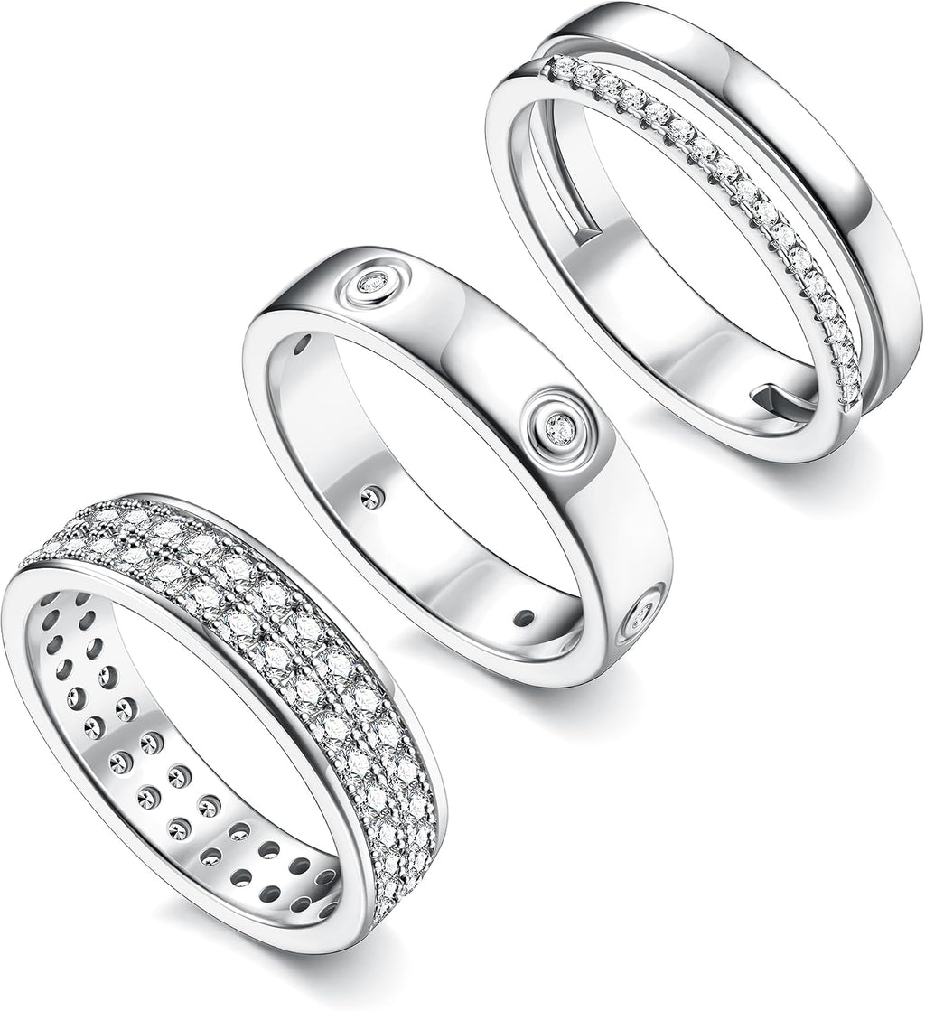 18K Gold Plated Dainty Stacked Rings Women Elegant Stackable Ring Sets for Women Gold Cubic Zirconia Thumb Rings Gold