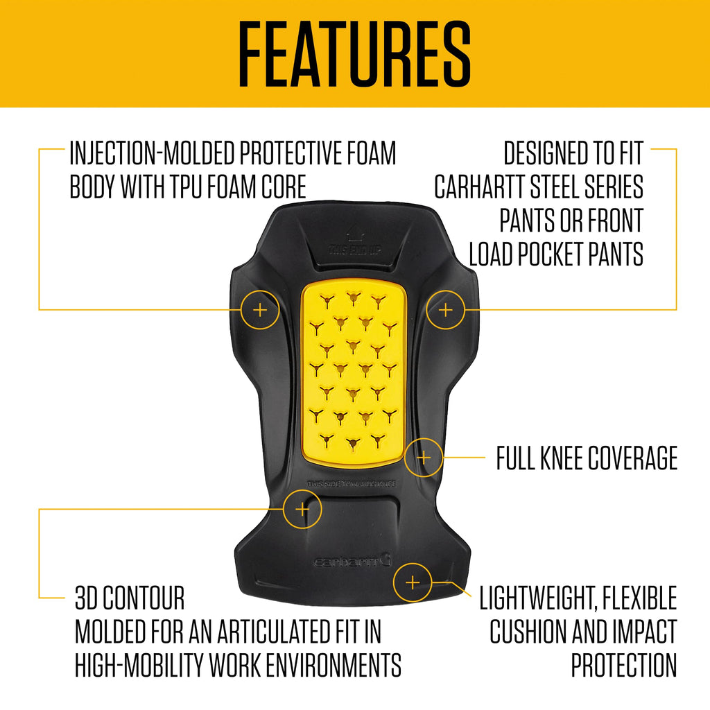 Professional Duty Utility Knee Pad Insert, Black, One Size