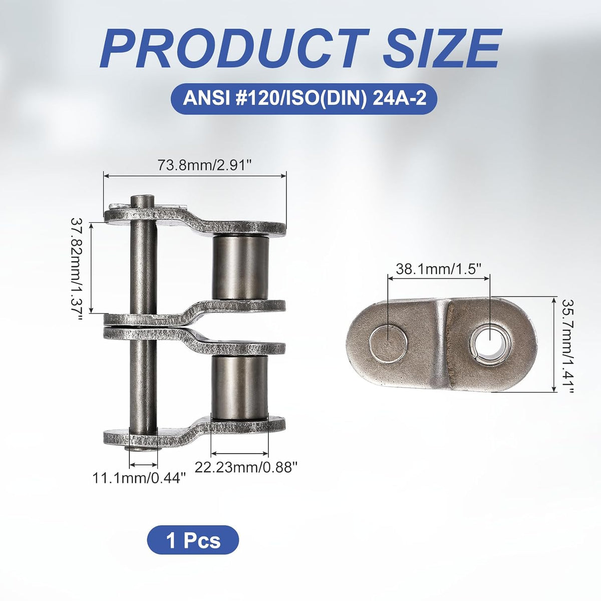 DTGN ANSI #120 Roller Chain Offset Half Link 38.1mm Pitch