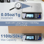 110lb Food Scale, Commercial Kitchen Scale with Price Computing
