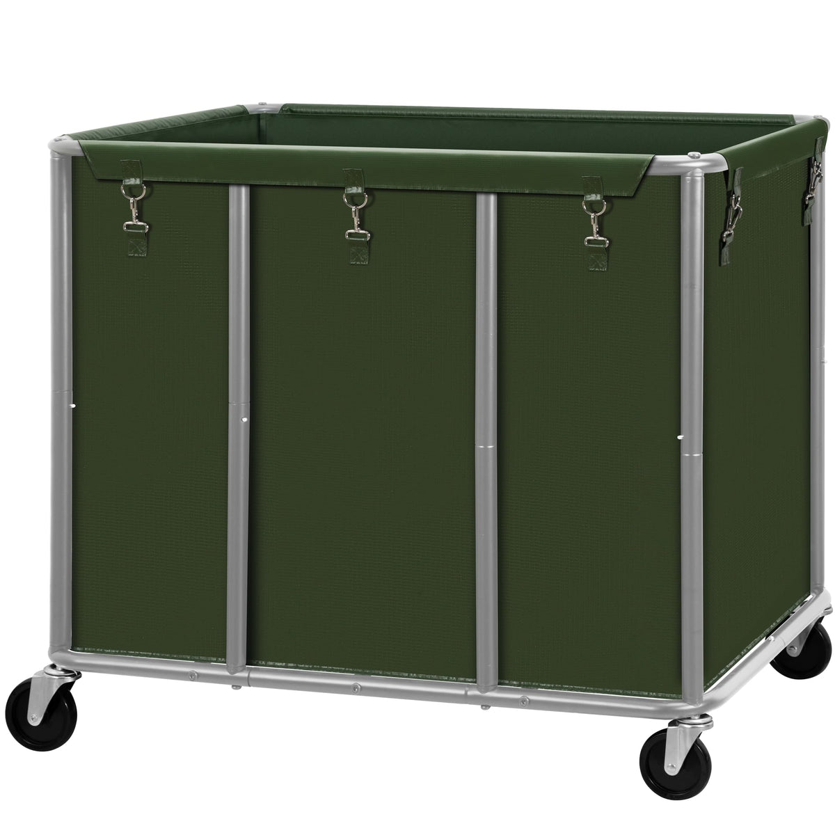 Commercial Laundry Cart with Lockable Wheels, Large 420L Industrial Rolling Laundry Hamper with Steel Frame