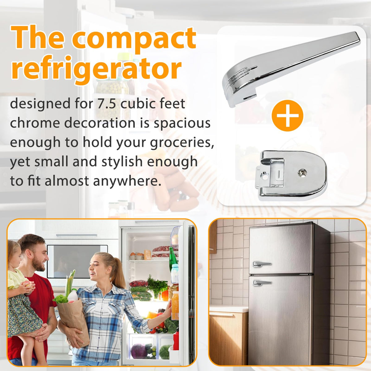 2PCS EFR751 Refrigerator Door Handle Replacement for Frigidaire Refrigerator Door Handle
