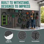PVC Slatwall Panels, Garage Slat Wall Storage, 4x8 ft Black 2-Pack