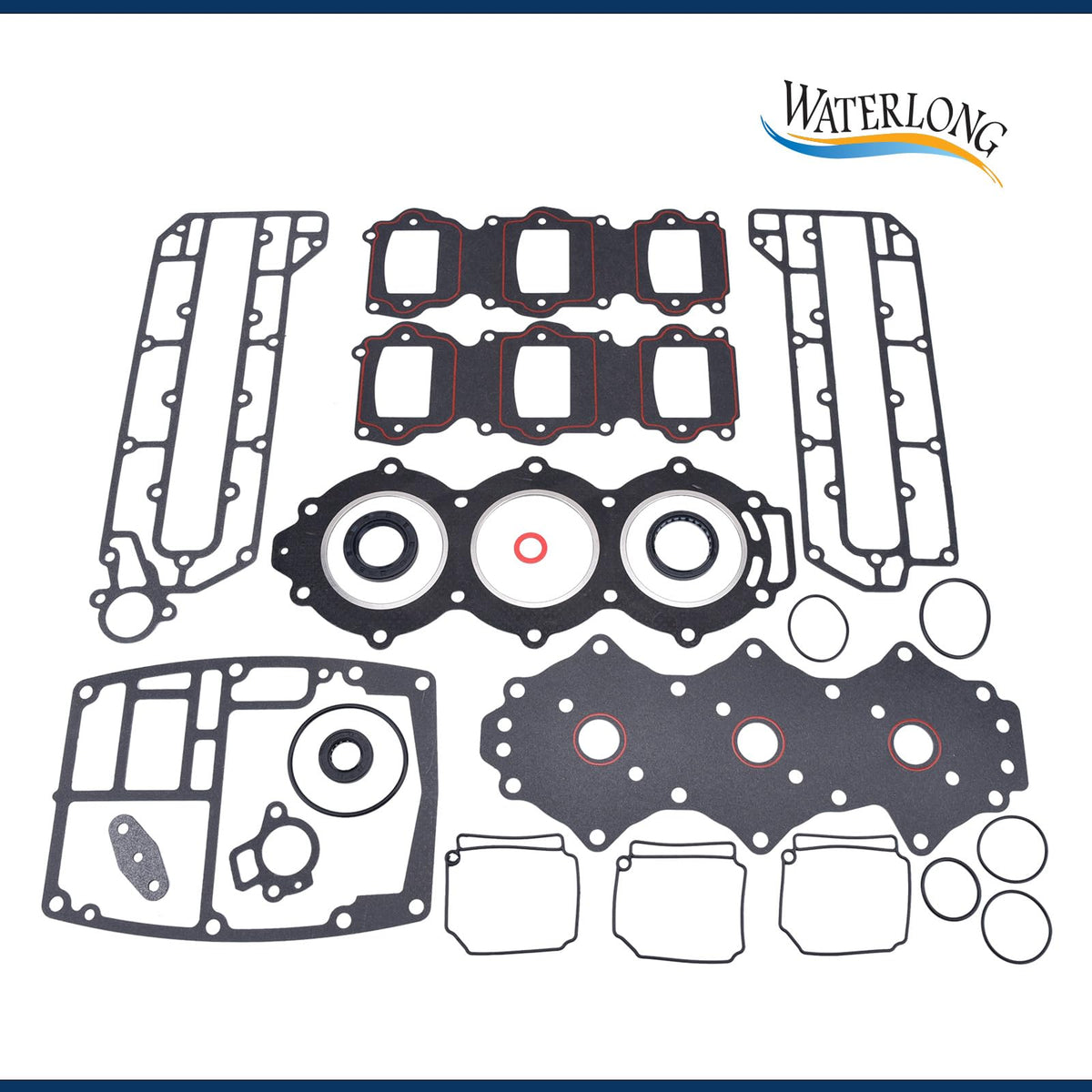 WATERLONG 6H3-W0001-02 Power Head Gasket Kit Replace for Yamaha Outboard 60HP 70HP 1994-2009 2 Stroke