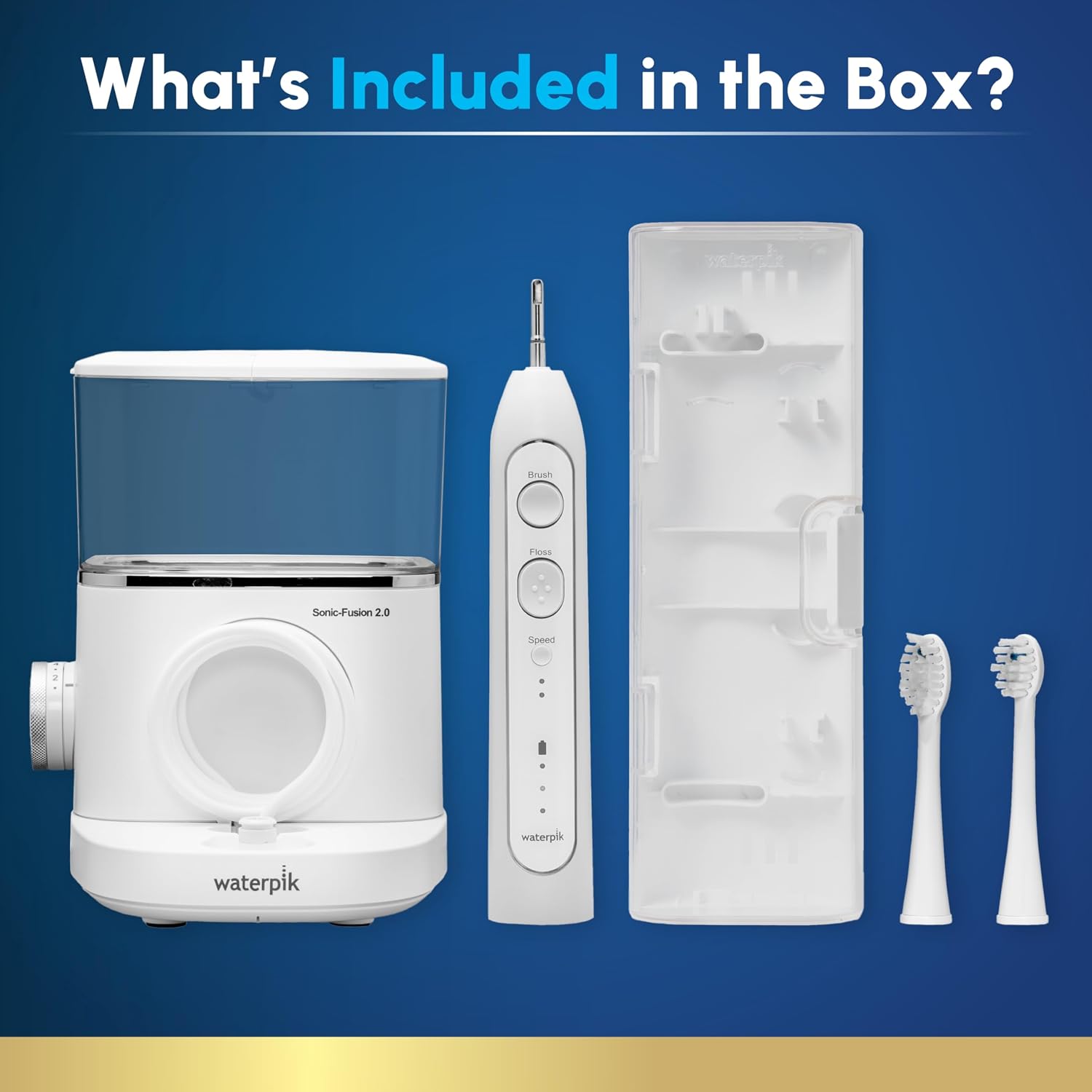 Sonic-Fusion 2.0 Professional Flossing Electric Toothbrush with Water Flosser Combo Two In One, For Daily Gum Care