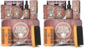 Ultimate Grooming Kit for Men - Boar Brush, Wood Comb, Sandalwood Balm & Oil, Scissors for Beard & Mustache (Pack of 2)
