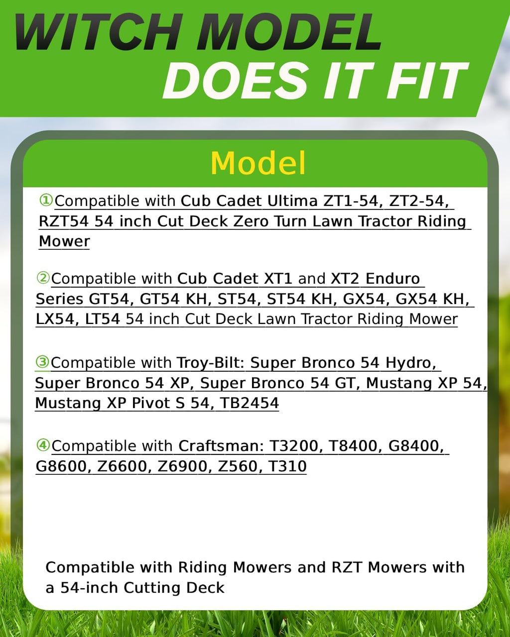 54" Cut 942-05056A ZT1-54 Lawn Mower Blade with 6-Proint Star Shaped, 54 inch Deck Mulching Blades Compatible with