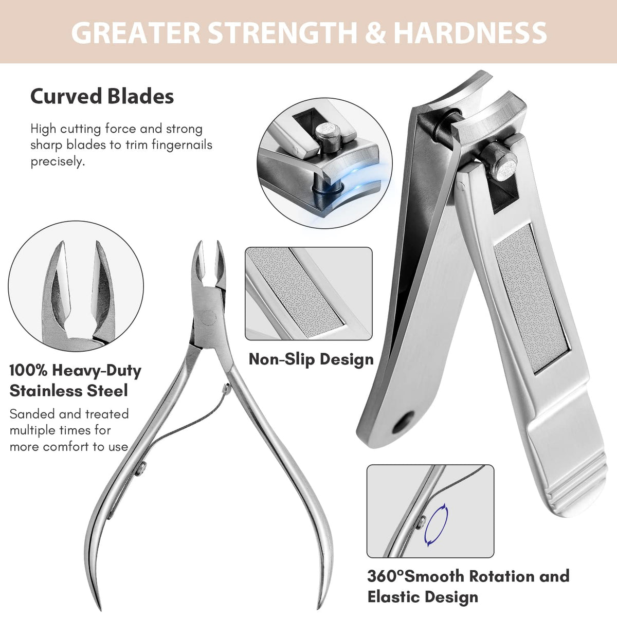 Stainless Steel Manicure Set 11-in-1 Professional Nail Clipper Kit