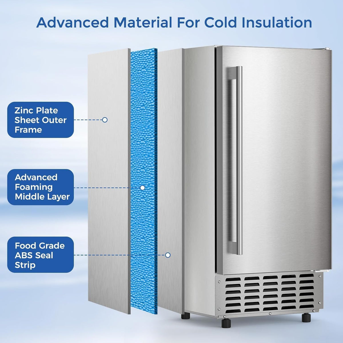 Nugget Ice Machine, Commercial Undercounter Ice Maker