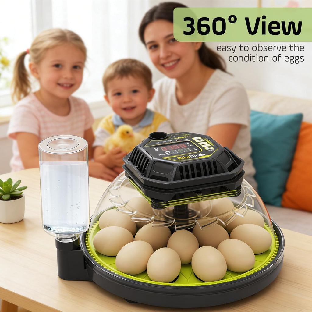Egg Incubator with Auto Egg Turner and Lock 3Days Before Hatch,Temperature and Humidity Automatic Control with Day