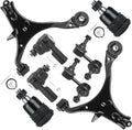 Front Lower Control Arms w/Ball Joints Sway Bars Outer Tie Rods Replacement Suspension Kit for 2001-2005 Honda Civic (Not for SI models) (8pc)