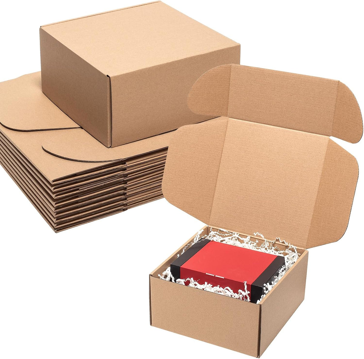 8x8x4" Shipping Boxes 25 Pack Corrugated Cardboard Brown Box