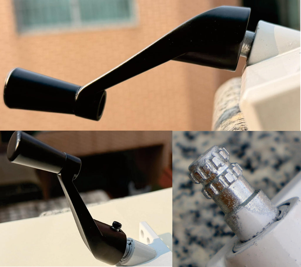 Casement Window Crank Handle ,Black, Single,3/8" Spline Socket Crank Handle