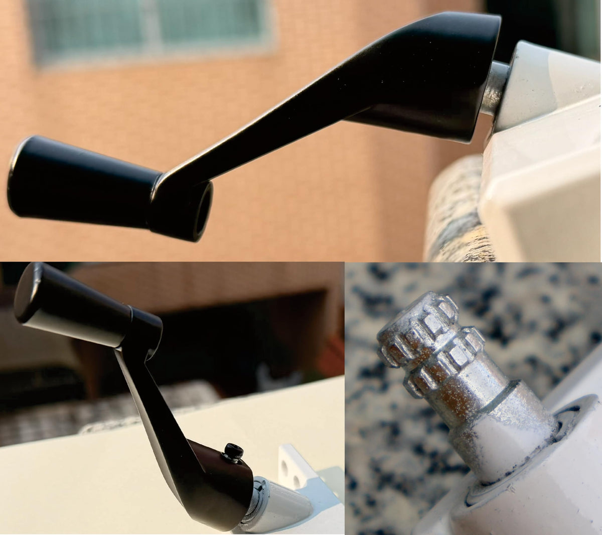 Casement Window Crank Handle ,Black, Single,3/8" Spline Socket Crank Handle