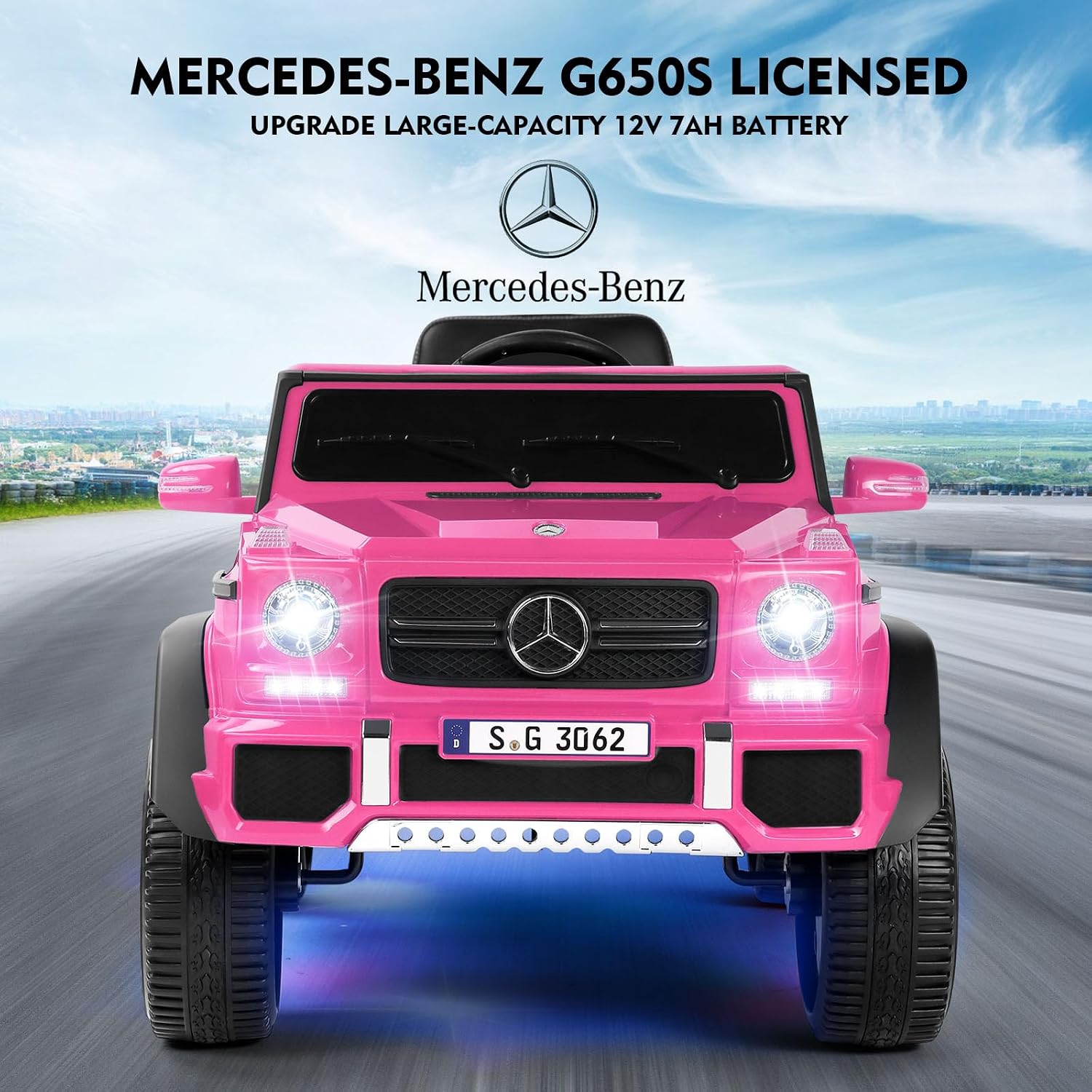 Ride On Cars, Licensed Mercedes-Benz Maybach G650S, 12V7AH Battery Powered Toy Electric Car for Kids W/LED Underglow