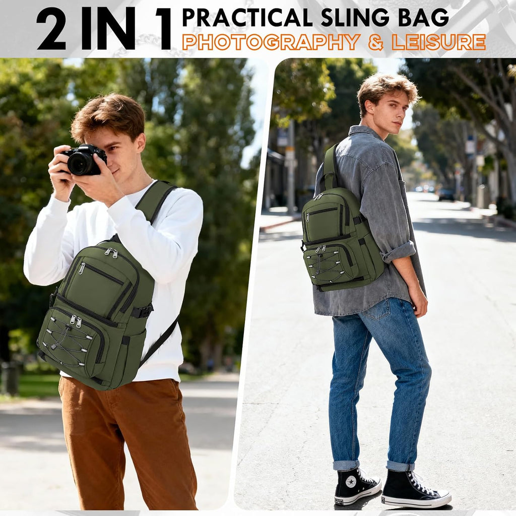 Camera Sling Bag, Small Dslr/Mirrorless Camera Bag & Case | Waterproof Camera Bags for Photographers, with Removable