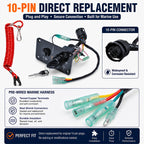 704-82570-08-00 Single Engine Key Switch Panel Compatible with Yamaha 12V