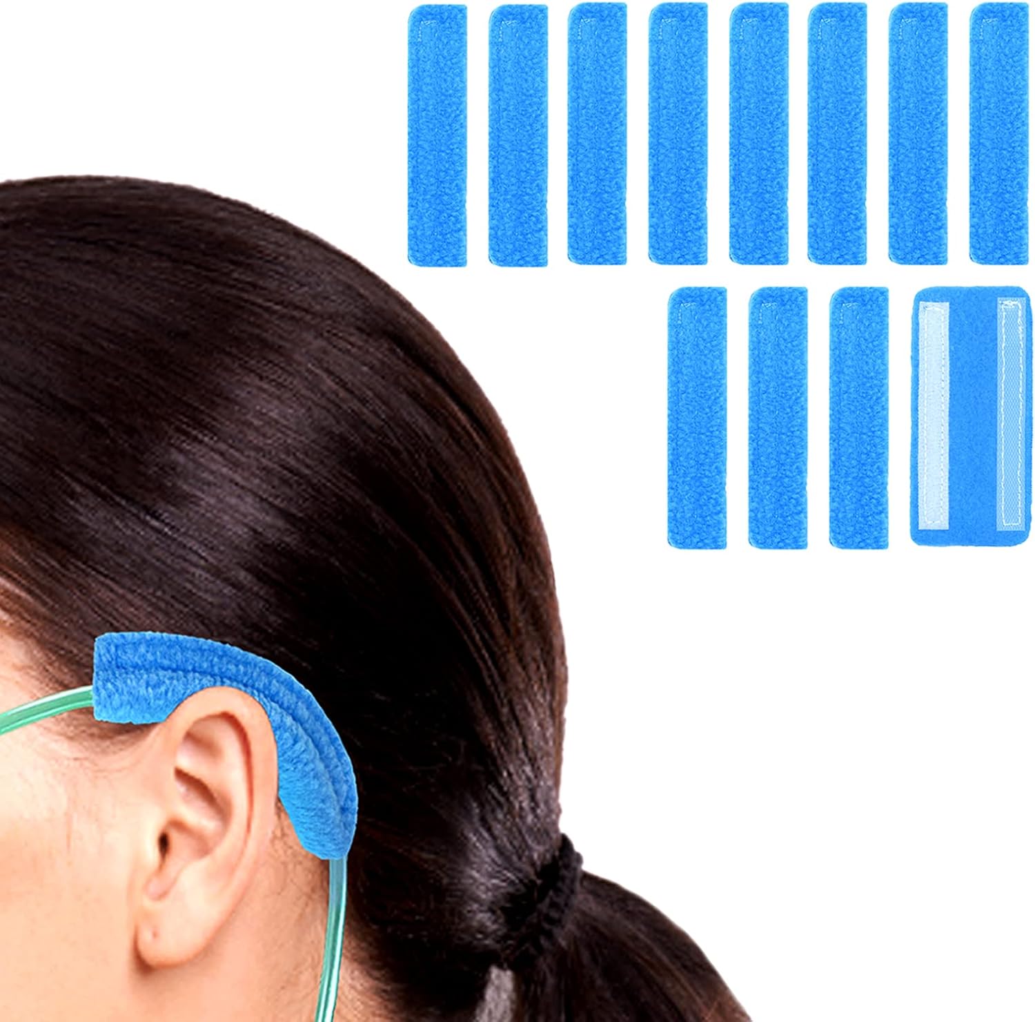 12 Pack Nasal Cannula Ear Cushions Oxygen Cannula Face Soft Cover for Oxygen Users to Help Relieve Ear Pain and