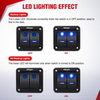 Nilight 12V On/Off Rocker Switch Panel LED Light Bar Wiring Harness Kit