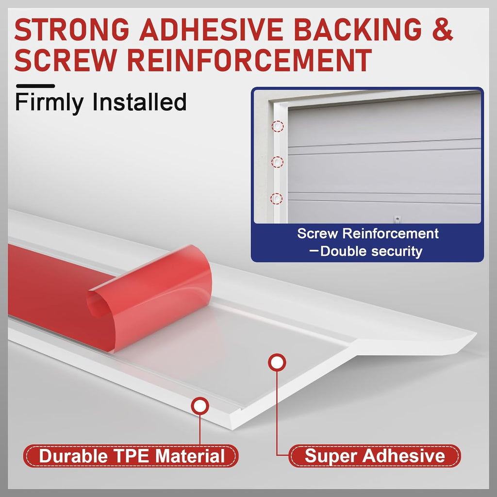 Garage Door Seal Top and Sides - 36 Ft Garage Door Weather Stripping Side Seal, Heavy Duty Weatherproof TPE