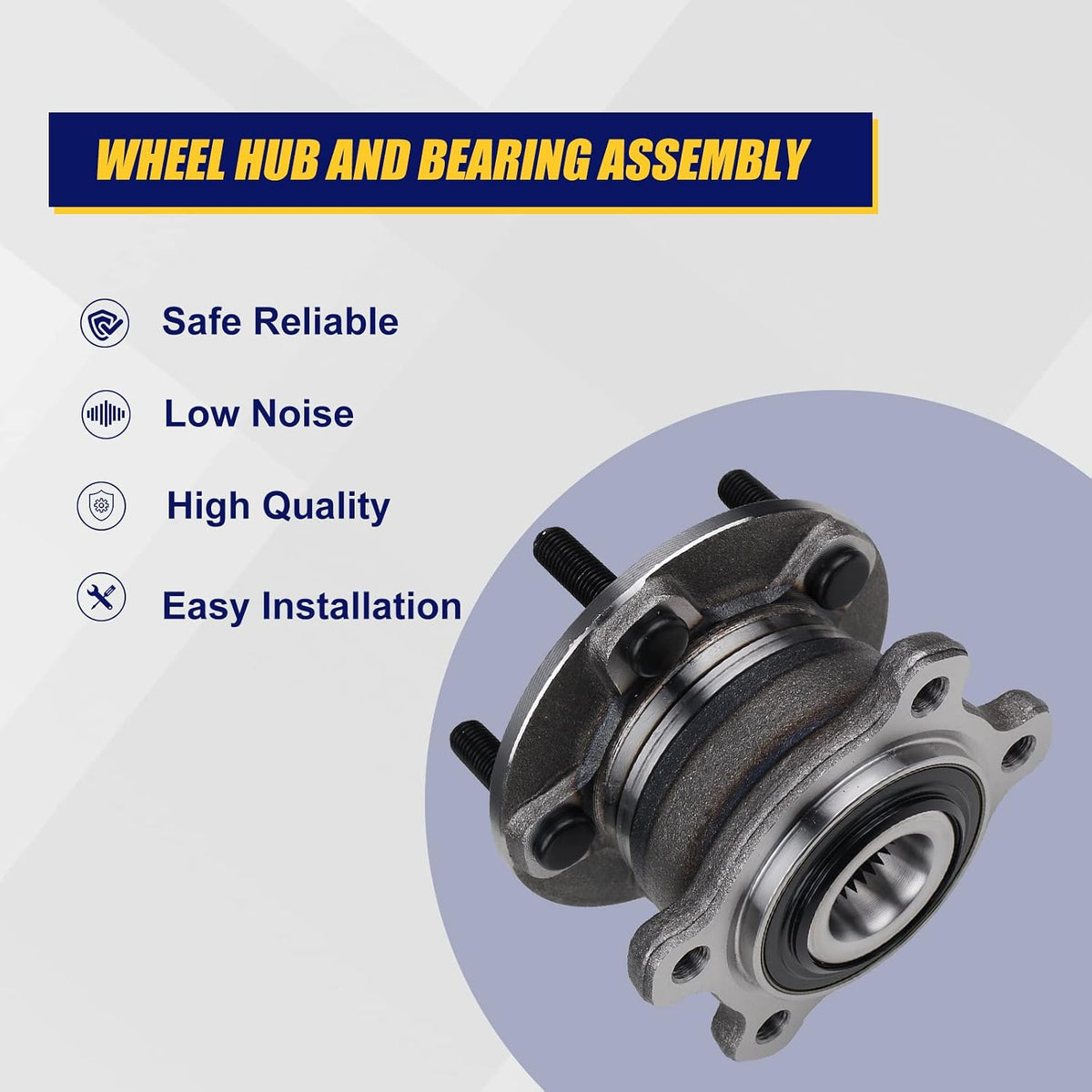 KUSATEC 512500 Rear Wheel Bearing and Hub Assembly