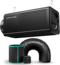 2 in 1 Inline Fan with Carbon Filter，6" Grow Tent Ventilation System Kit, Exhaust Duch Fan with EC Motor Speed
