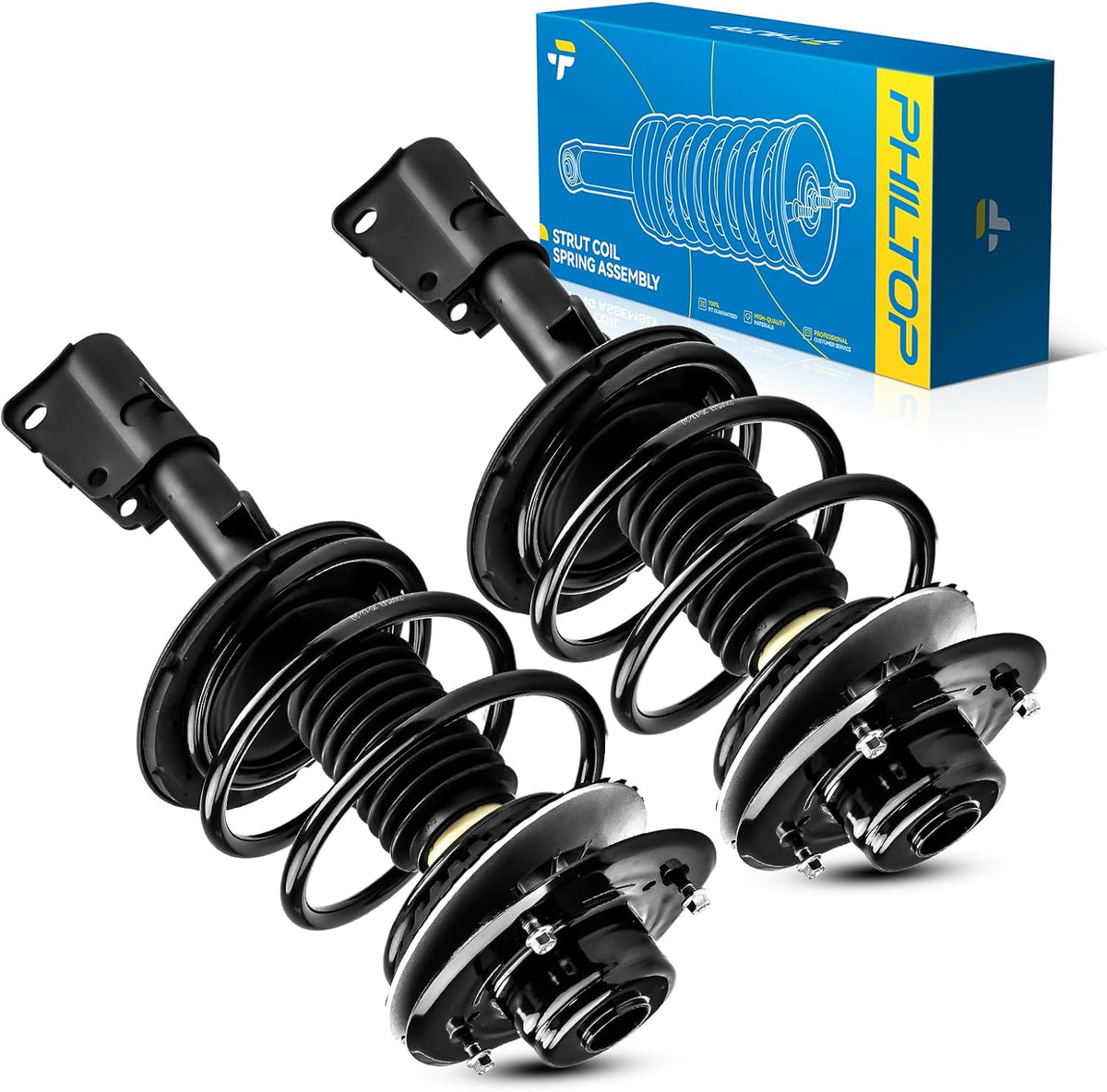 PHILTOP 2pcs Front Struts Shock w/Coil Spring Fit for Caravan,Grand Caravan
