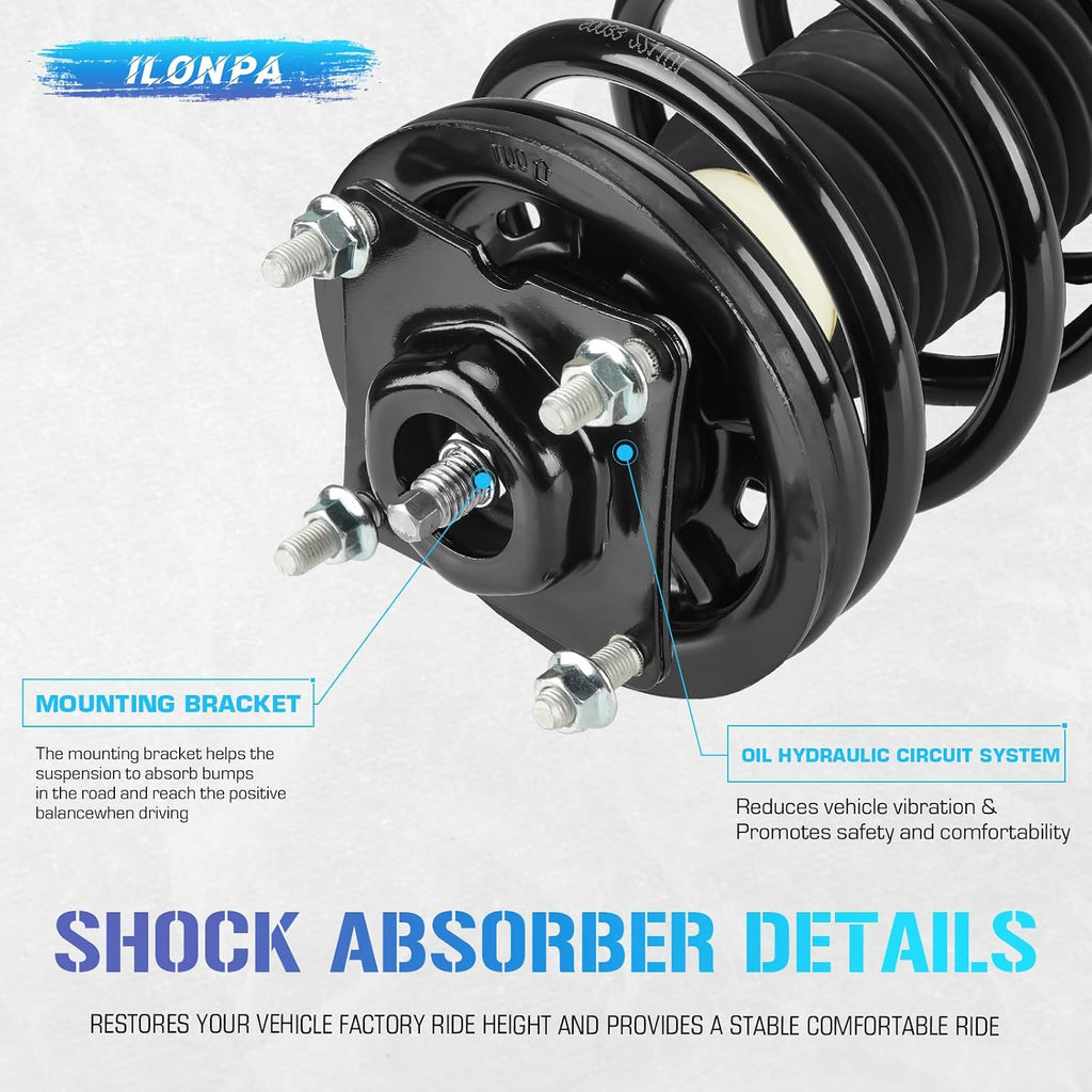 Front Struts w/Coil Spring & Sway Bar Links for 2005-2012 Ford Escape / 2005-2011 Mazda Tribute (Exc. 2007) / 2005-2011 Mercury Mariner, Shock Absorber Assembly Replace 171593 171594 K80296