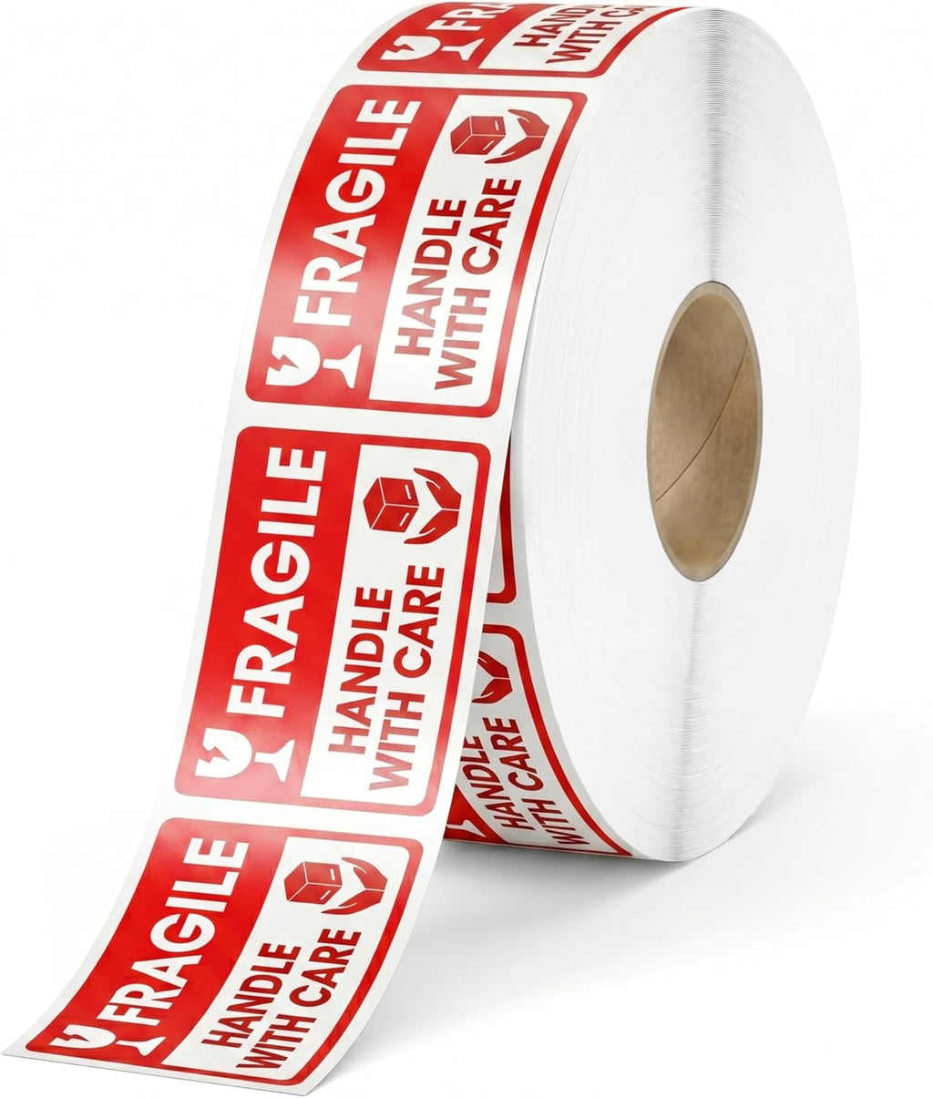 2" X 3" Fragile Stickers for Shipping (500 Labels, 1 Roll)