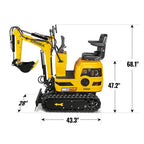 Mini Compact Excavator 300cc 9hp, 43.3" Max. Digging Depth, MEC06
