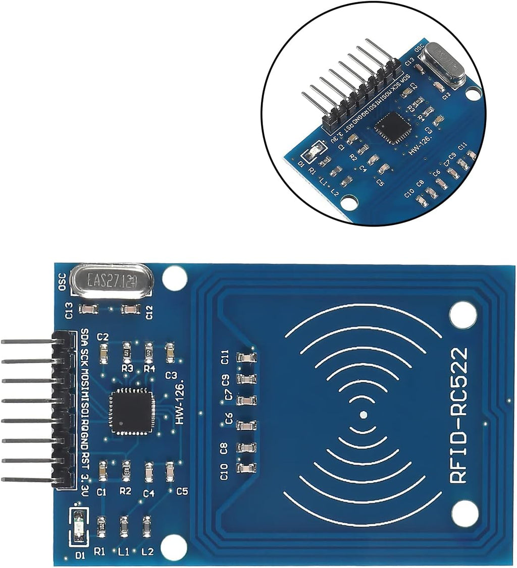 5PCS RFID Kit Mifare RC522 Reader Module RF IC Card Sensor Module with S50 White Card+Key Ring