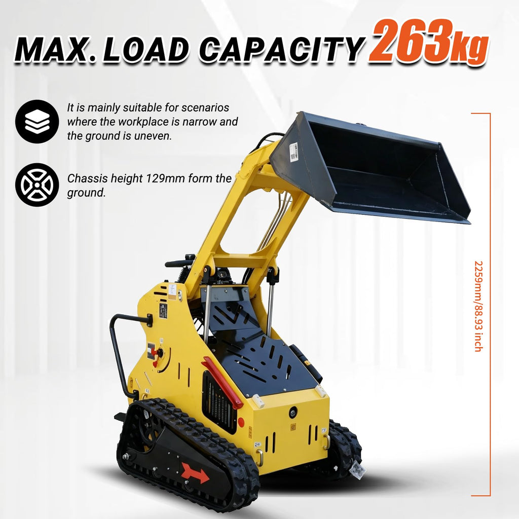 Mini Skid Steer Loader, 13.5HP Gas Engine Stand-On Track Loader