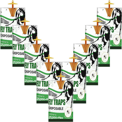 Fly Traps Outdoor 9 Pack Water Activated Disposable Fly Catcher | Water activated hanging fly traps, easy to set up.