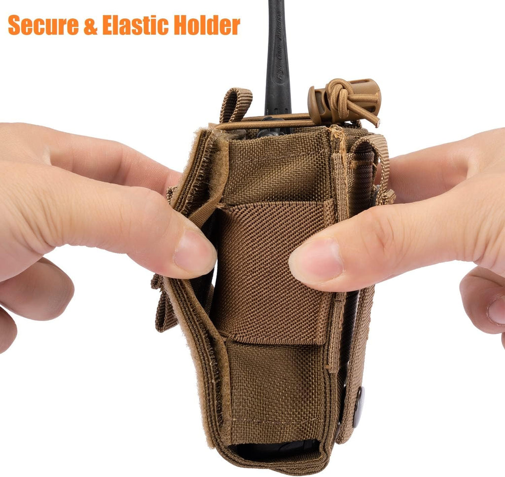 Adjustable Radio Pouch MOLLE Radio Holder for Tactical Duty Belt Two Ways Radio Holster Walkie Talkies Case Rifle Mag