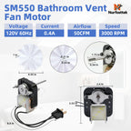Nurfosttek SM550 Universal Bathroom Vent Fan Motor Kit, for Nutone Broan