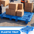 10 Pack Plastic Pallets Nestable Moisture Waterproof Lightweight Floor Pallets with Breathable Grid for Garage Market