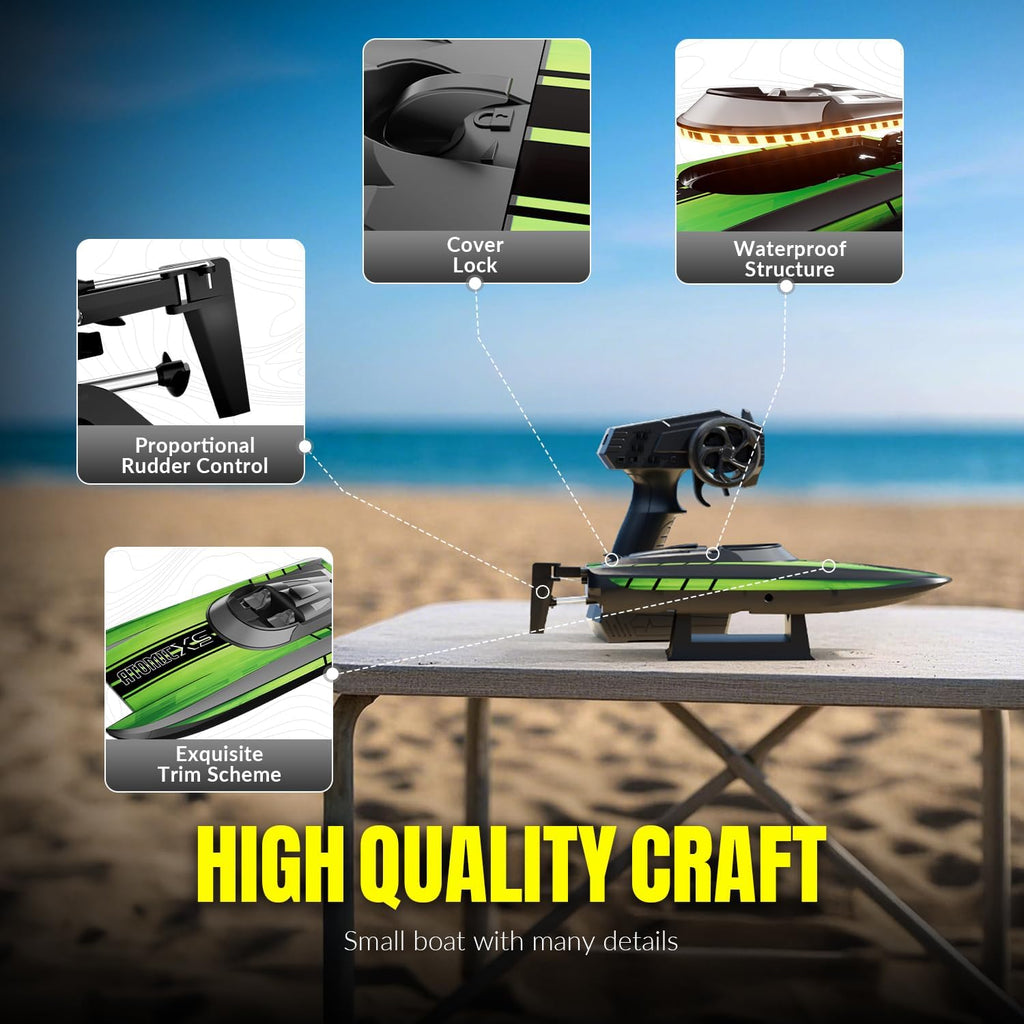 VOLANTXRC RC Boat, High Speed Remote Control Boat for Beginners | AtomicXS, 30+MPH