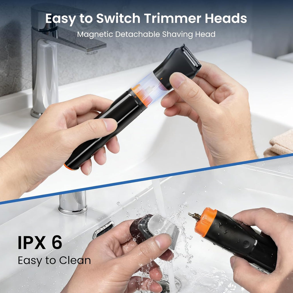 6 in 1 Beard Trimmer for Men, Waterproof Cordless Electric Razor Shaver, Men's Grooming Kit for Mustache, Hair, Face